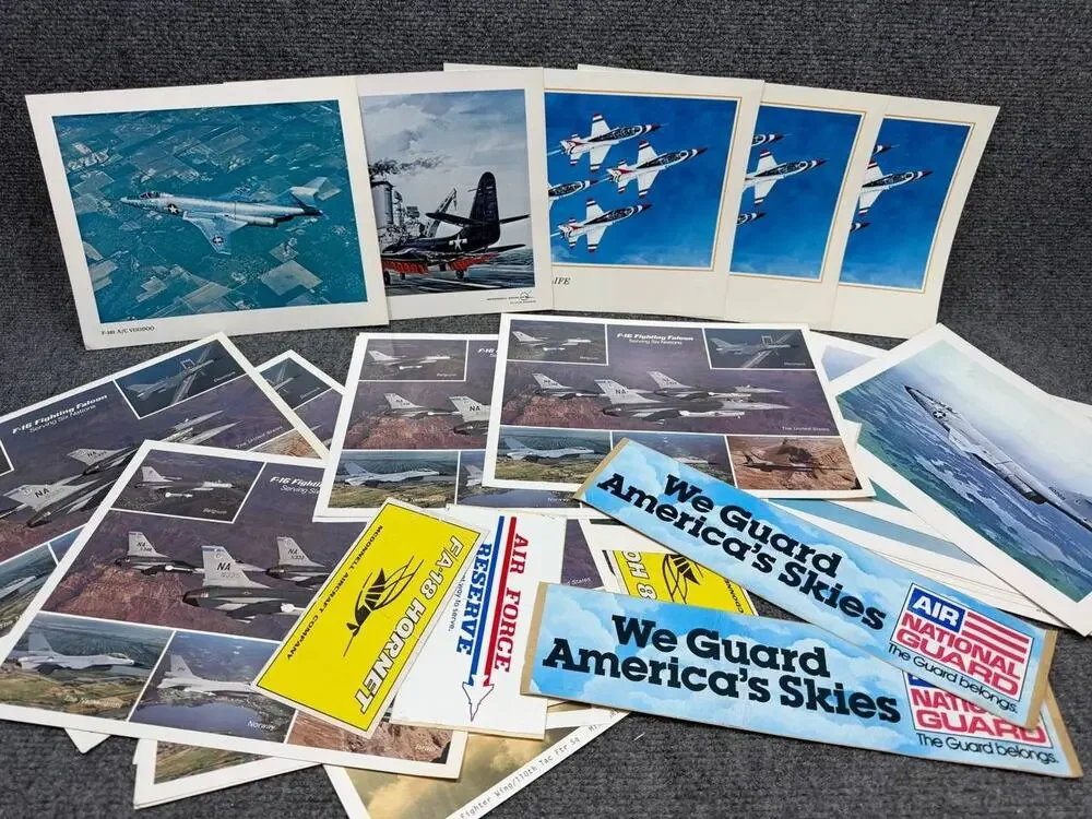 Vintage US Air Force Aviation Postcards Lot F-16 FA-18 Air National Guard
